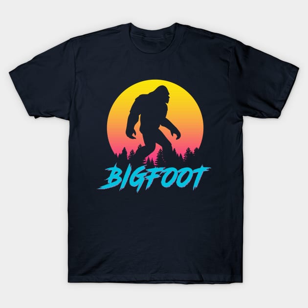 Retro 1980s Bigfoot Sasquatch T-Shirt by GWENT